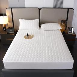 Capa protetora de colchão impermeável - Saia de cama acolchoada antibacteriana com bolso profundo, conforto de pelúcia para proteção noturna toda - Image 5