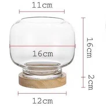 Aquário criativo pequeno tanque de peixes de vidro redondo ecológico peixes peixes peixes base iluminação combate tanque aquário acessórios 5v, - Image 1
