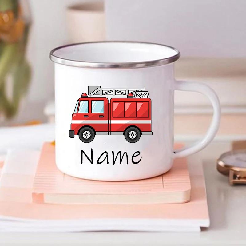 Caneca personalizada para crianças, chocolate quente, carro personalizado com nome, alça canecas para meninos, favores de festa de aniversário, presente infantil - Image 1