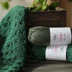 Fio De Linho De Poliéster, Fio misturado penteado, 4 fios de brilhante, DIY sapatos de crochê saia, primavera e verão, 50g por bola, 2pcs - Image 1