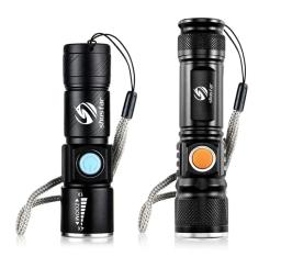 Poderosa Lanterna LED com Cabeça de Carregamento USB, Tocha Impermeável, Luz Portátil, Bateria Embutida, Zoomable, 3 Modos de Iluminação - Image 6