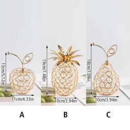 3D Artesanato De Cristal Pêra Ornamento De Maçã, Strass Brilhante, Decoração De Mesa Centerpiece, Fotografia Prop, Casa, Decoração Do Casamento, Presentes - Image 6