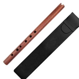 Flauta Vertical Quena com Saco, G Key, Sândalo Vermelho, Instrumento de Sopros, Instrumento Musical Indiano, Dalbergia - Image 1