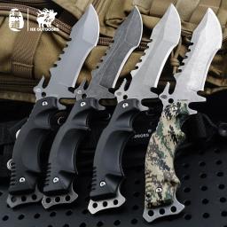 HX Outdoors Faca de sobrevivência tática, caça do exército, Full Tang, facas retas, ferramenta essencial para autodefesa, ferramentas ao ar livre, 58HRC - Image 4