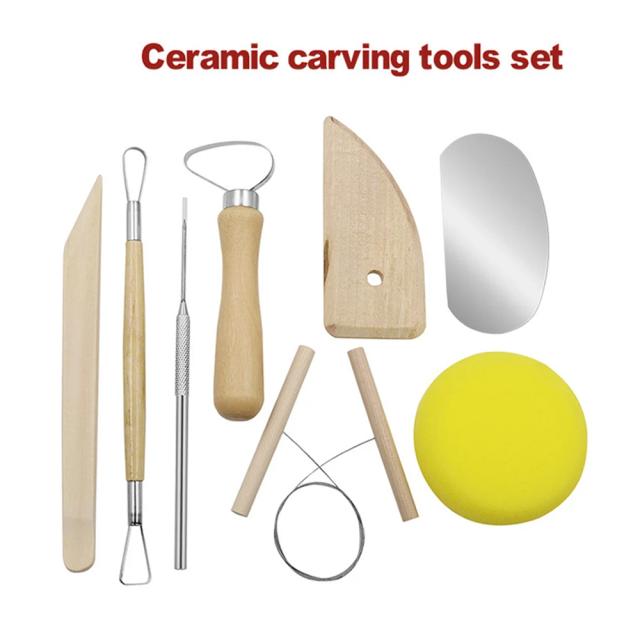 Kit Completo de 8 Ferramentas de Escultura em Argila para Cerâmica DIY