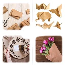 Rolo de papel kraft marrom para embrulho, embrulho, embalagem em movimento, artesanato, biodegradável, papel de embrulho, envoltório grosso, 10m - Image 2