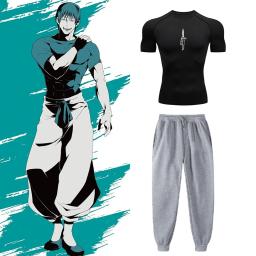 Jiu-jitsu masculino Kaisen Anime Conjunto de camisa de compressão, desempenho casual, treino atlético, camiseta seca rápida, moletom unissex - Image 2