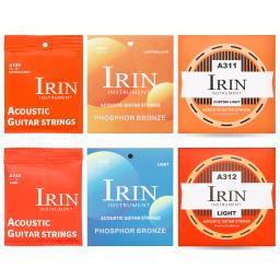 Irin cordas de guitarra acústica, núcleo de aço de alto carbono, revestimento de íon pvd antiferrugem, cordas de guitarra folk, acessórios de guitarra, peças - Image 1
