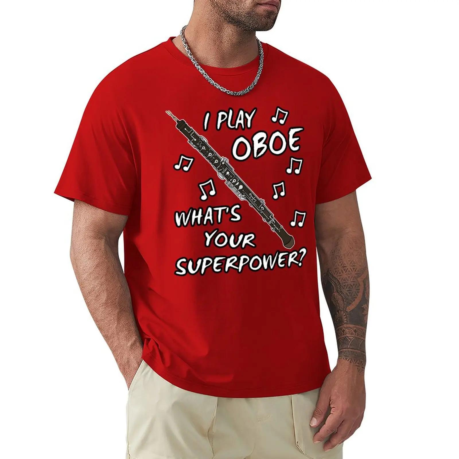 Woodwind Músico T-Shirt para Homens, Engraçado Camisetas, Eu Jogo Oboe Qual É A Sua Superpotência, Roupas Kawaii, Tamanhos Plus - Image 1