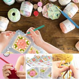 Alumínio Crochet Ganchos Com Punho De Silicone, Agulhas De Tricô, Camisola DIY, Weave Ferramenta De Costura, 1 Conjunto - Image 5