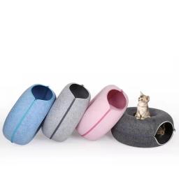 Brinquedo interativo para gatos de estimação, túnel, cama para gatos, uso duplo, interno, exercício, produtos para treinamento - Image 5