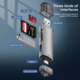 6 em 1 otg multifuncional usb 3.0 leitor de cartão u disco TYPE-C/usb/tf/sd flash drive cartão de memória para adaptador telefone portátil computar - Image 2