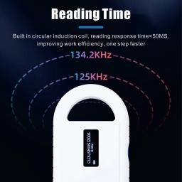Handheld Microchip Reader para Pet ID, Transponder Chip, Scanner ID Animal, USB, cão, gato, cavalo, FDX-B, ISO11784, ISO11784, 134.2Khz - Image 5