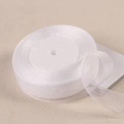 12mm 15mm 20mm 25mm 40mm 50mm Branco Organza Ribbon DIY Artesanato Suprimentos Festa de Casamento Decoração Envolvimento Presente 50 jardas/rolo - Image 4