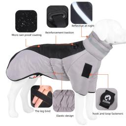 Jaqueta acolchoada reflexiva impermeável do zíper para cães, revestimento quente, roupa do animal de estimação, roupas windproof, inverno - Image 2