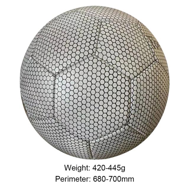 Bola de Futebol Brilhante e Refletiva Tamanho 5 para Treinamento e Entretenimento Holográfico