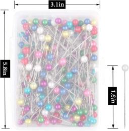 Pearlized Bola Cabeça Costura Pinos para Tecido, Pinos retos, Artesanato DIY, 1.6 in, 600 PCs - Image 2