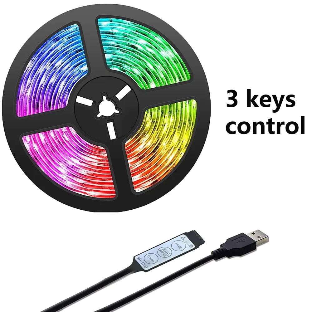 Luzes LED Strip para quarto, RGB 5050, controle remoto, mudança de cor, luzes de fita RGB, decoração Home Party, TV Backlight - Image 1