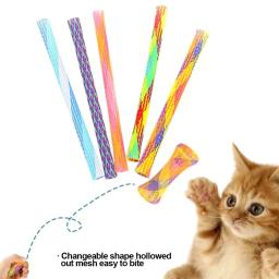 Dobrável Multi-Color Cat Bouncing Toy Stick, gatinho brinquedos interativos, Pet Supplies, Folding Spring Shape, 10 pcs - Image 4