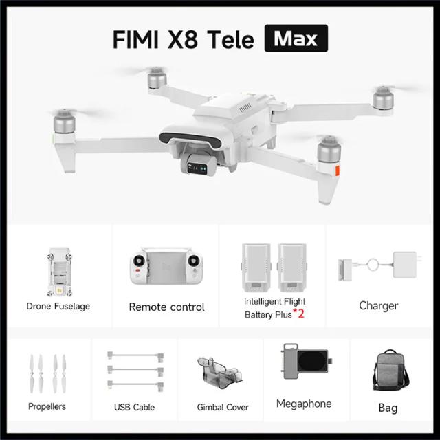NYNEWEST FIMI X8 TELE MAX Drone Profissional 4K HDR 48MP GPS 20KM