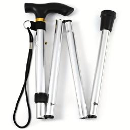 Bastão dobrável com ponta de borracha e altura ajustável, perfeito para caminhadas, trekking e viagens - Image 3