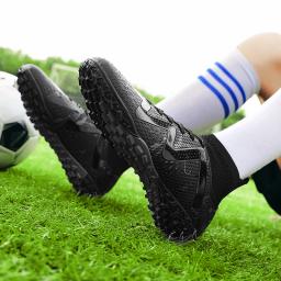 Sapatos de futebol profissional para adolescentes, botas de futebol masculinas, tênis azul de cano alto, tênis antiderrapante de futsal, TF, FG, tamanho 33-46 - Image 6