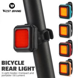 West biking luz traseira dianteira da bicicleta ipx45 à prova dwaterproof água led carregamento ciclismo lanterna traseira led luz de advertência segurança da bicicleta - Image 1