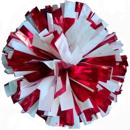 Metal Color Mix Branco Jogo Pompons, Cheerleading Pompon, Anéis Handle, Pode Livre Combinação, 32cm, 20Pcs - Image 2