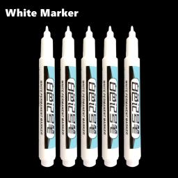Branco Oleoso Conjunto de Marcador de Pintura Permanente, Ponta Fina, 0.7mm, 1.0mm, 2.5mm, para Rocha, Tecido, Madeira, Metal, Vidro, Lona, Pneus, Graffiti - Image 1
