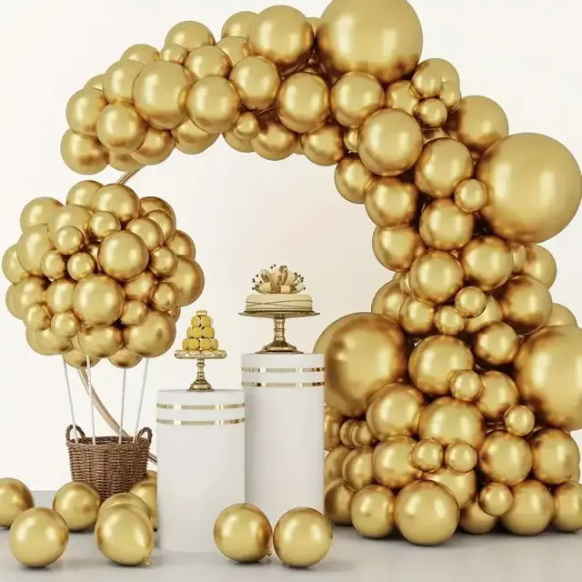 Balão Dourado com 84 Unidades: Ideal para Festas Temáticas, Aniversários e Celebrações de Natal, Halloween e Ação de Graças