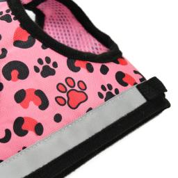 Arnês Respirável para Cães Pequenos Médios, Gato, Reflexivo, Ajustável, Correia Peito de Nylon, Yorkshire, Leopardo, Pet Shop - Image 5