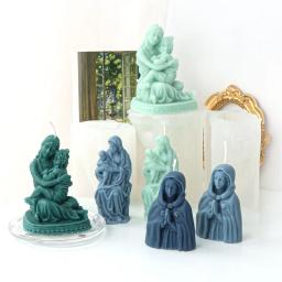 Jesus Virgem Maria Silicone Molde, resina epóxi molde, DIY artesanal católica, freira gesso, ornamentos decorativos, artesanato de gesso - Image 3