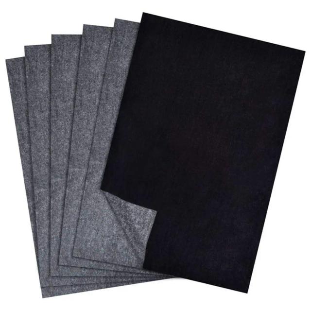 Papel Reutilizável A4 Carbon Black para Transferência de Grafite e Pintura em Superfícies Artísticas - 50 Peças