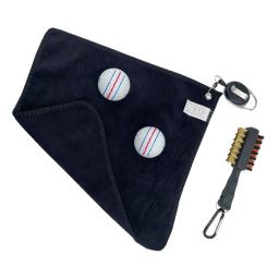 Toalha de golfe 26*26cm com mosquetão gancho microfibra dupla face veludo 10.24*10.24 Polegada toalha de limpeza de algodão preto esportes limpa - Image 1