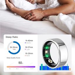 Monitor de Saúde Anel Inteligente Dinâmico para Homens e Mulheres, Medição de Freqüência Cardíaca, Registro de Exercícios, Stress Testing, SmartRing, Pk R02, R03 - Image 2
