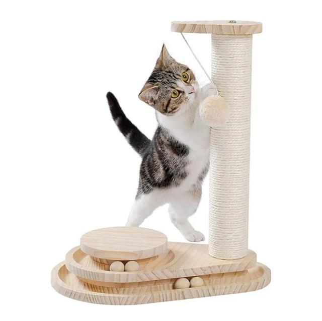 Árvore Arranhador de Gato Sisal Premium com Bola Suspensa - Brinquedo Interativo para Felinos