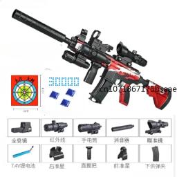 Brinquedo blaster elétrico preto para crianças e adultos, acabamento metálico, recarregável com óculos de proteção, de alta velocidade, novo, M416 - Image 3