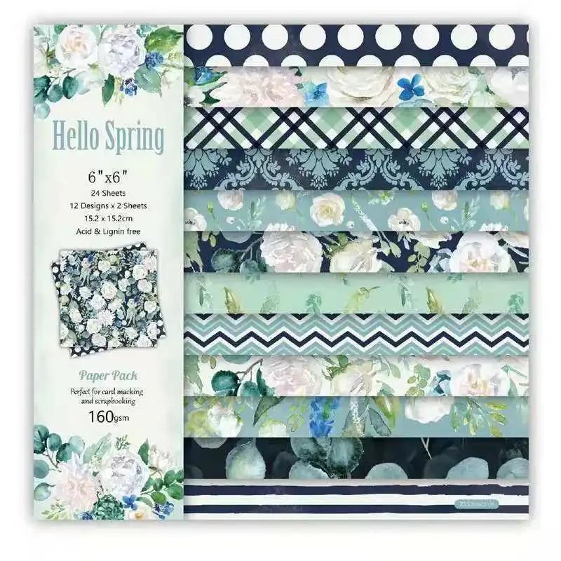 12 folhas de papel para scrapbooking com flores, arte de fundo, cartão para fazer scrapbook, papel decorativo, arte artesanal, suprimentos - Image 1