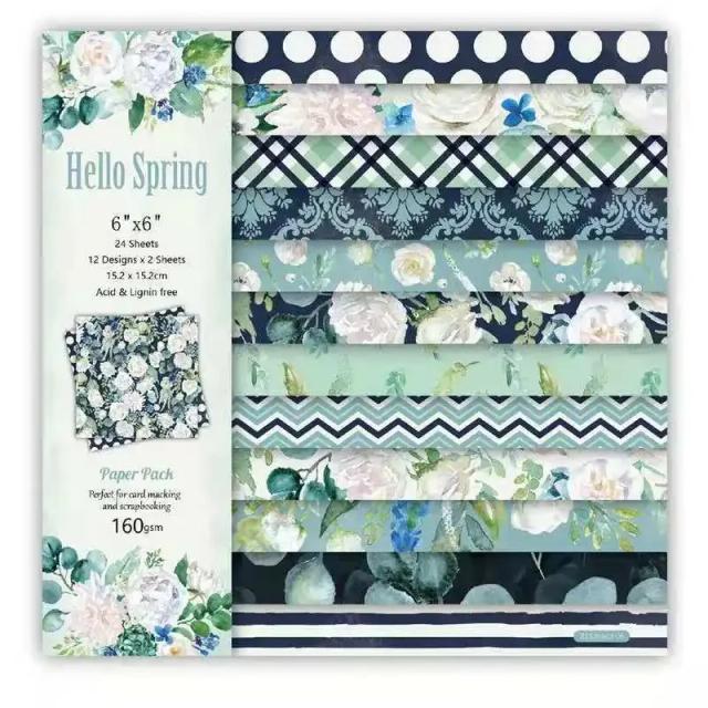 Papel de Scrapbooking Floral: 12 Folhas Decorativas para Artesanato e Cartões