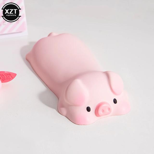 Almofada de Pulso Kawaii com Animais Fofos: Porco, Gato, Coelho e Cão para Desktop e Laptop