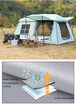Qibu-Barraca do túnel de acampamento, solução alta da altitude, 2 pessoa exterior, pólo de alumínio, revestimento do poliuretano, PU3000mm, ODM do OEM - Image 2