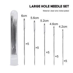 Kit De Agulhas De Costura De Aço Inoxidável, Buraco Grande, Olho Grande, Costura À Mão, Tricô De Fios DIY, Tubo De Armazenamento - Image 2