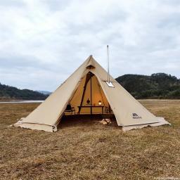Tenda de pirâmide extragrande com saia de neve, Chaminé Jacket, Outdoor Camping Tent, Caminhadas Toldos, Abrigo extragrande, 5m - Image 1
