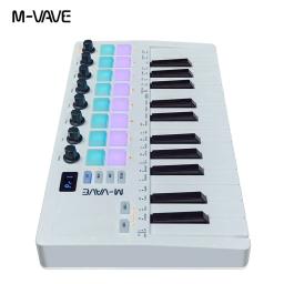 M-VAVE-MIDI Teclado de Controle, Mini USB Pad, 25 Key Midi Controller, 16 RGB Drum Pads, 8 Botões, Música, Notebook, SMK-25 II - Image 5