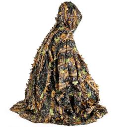 Terno ghillie com folhas 3d, capa de chuva poncho da floresta, terno camuflado de caça, roupas de capa camuflada, para fotografia de animais de pássaros - Image 2