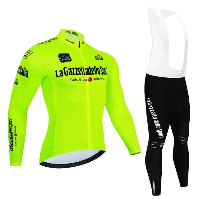 Conjunto Ciclismo Masculino Tour de Italia Manga Longa e Calça Bib