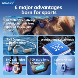 Polvcdg x7 fone de ouvido de condução óssea ipx8 aberto bluetooth 5.3 natação com microfone à prova dwaterproof água 32gb memória mp3 2024 novo - Image 5