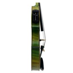 Violino acústico elétrico com estojo e arco, belas cores verdes, 4 cordas, 4/4 - Image 6