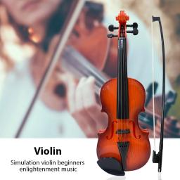 Simulado violino kit prática musical, instrumento musical, adereços desempenho, cordas ajustáveis, presentes para iniciantes - Image 2