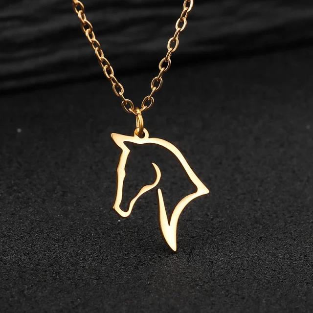 Colar de Aço Inoxidável Cavalo Oco - Design Original - Presente de Aniversário